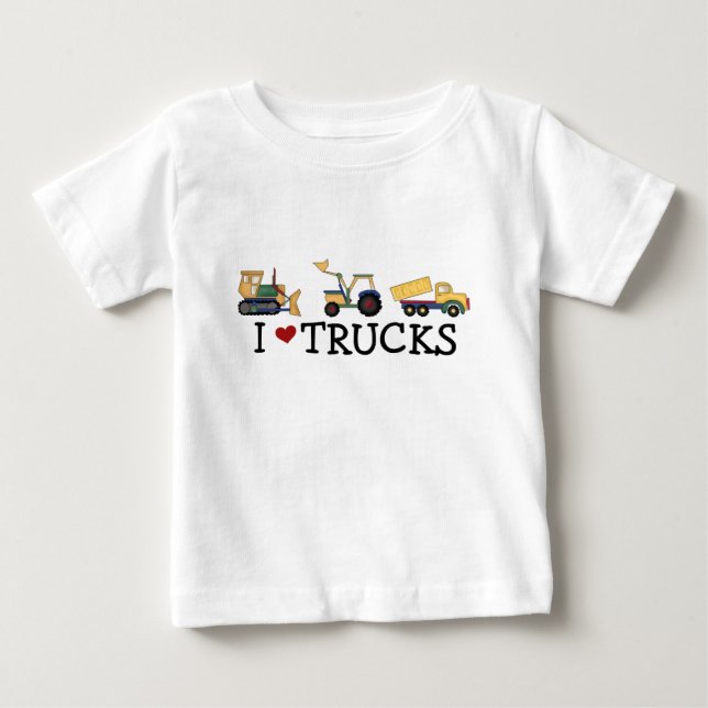 Adoro camisetas e presentes de caminhões (Frente)