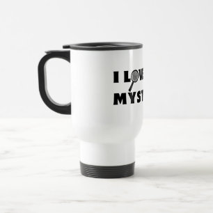 Adoro Caneca de viagem de Mistérios Cozy em Branco