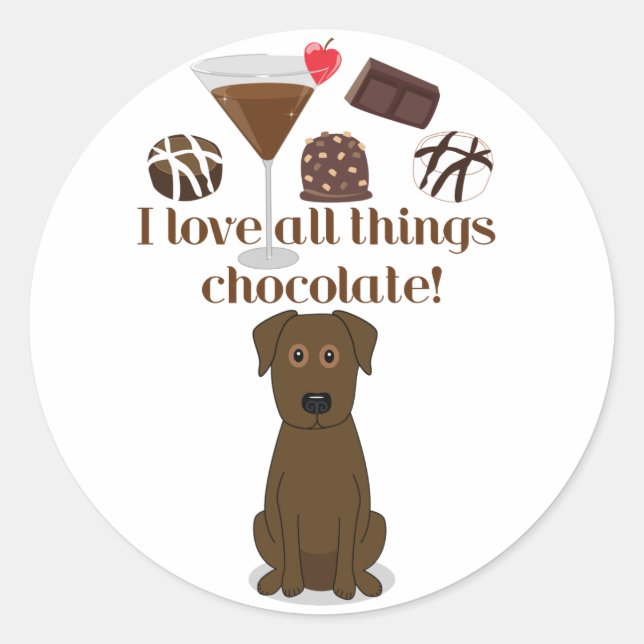 Adoro chocolate! Adesivos Divertidos (Frente)