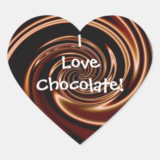 Adoro Chocolate! Adesivos em Formato de Coração