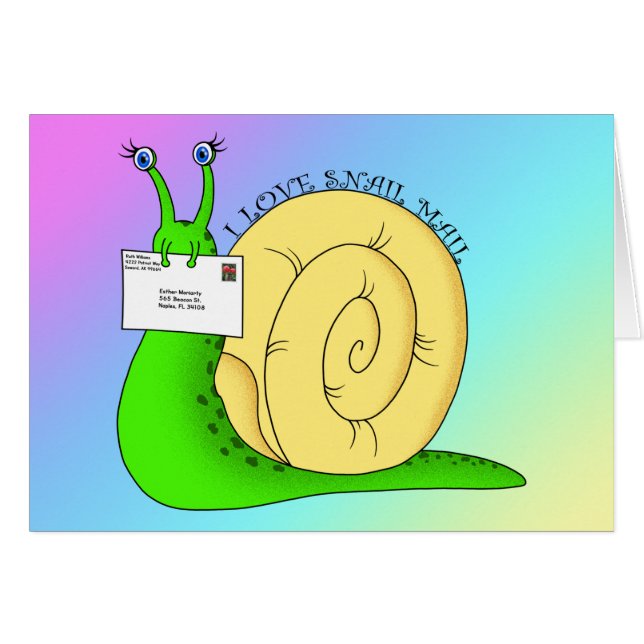 Adoro Correio Único (Gradiente) - Cartão de Arte d (Frente Horizontal)