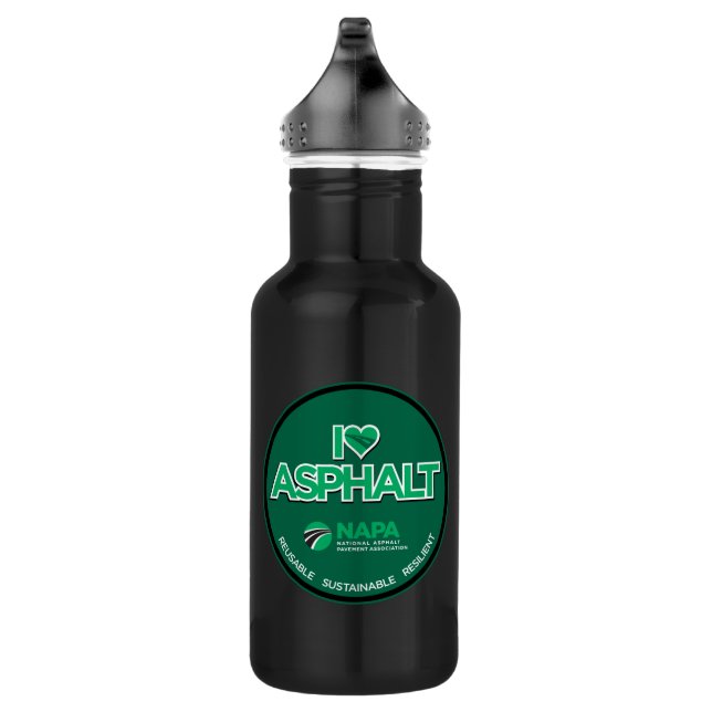 Adoro Garrafa de Água Asfaltada - Preto (Direita)