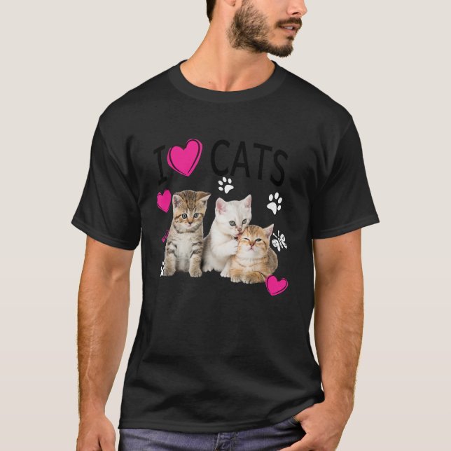 Adoro Gatos Camisa Ama Gato Adoro Gatinhos (Frente)