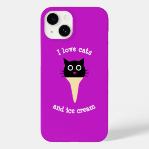 Adoro gatos e sorvete capas de iphone de Casal-Mat