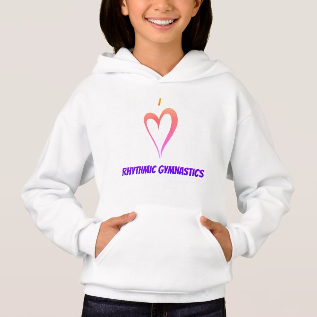 Adoro ginástica rítmica - Crianças Pullover Hoodie (Frente)