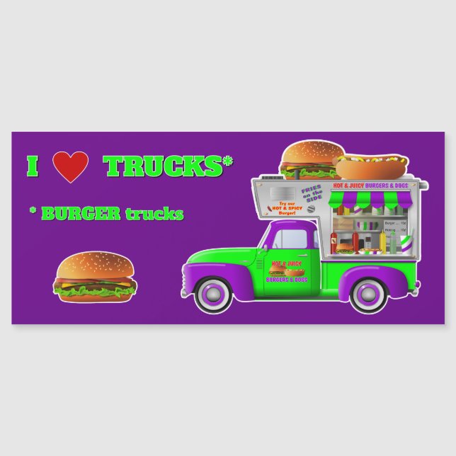 Adoro íman de Caminhões (BURGER Trucks) (Frente)