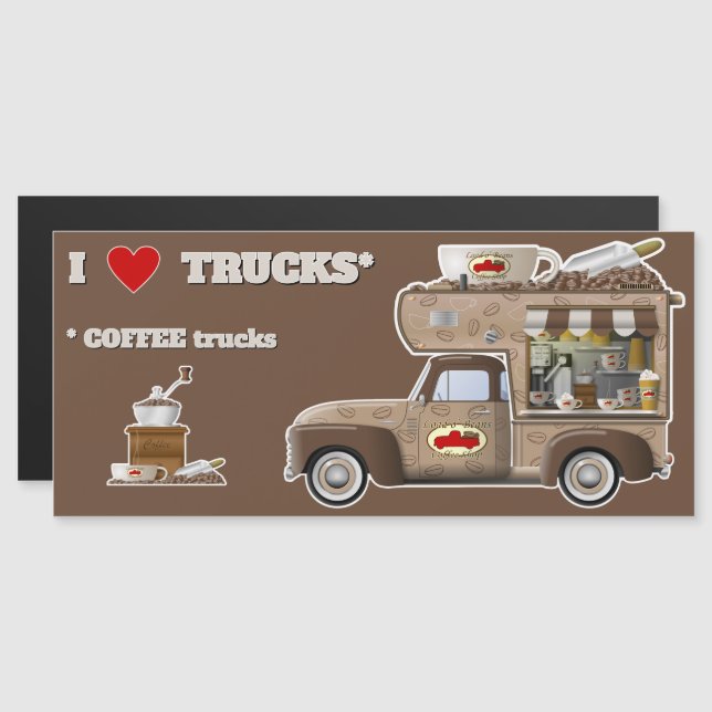 Adoro íman de caminhões (CAFÉ Trucks) (Frente/Verso)