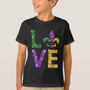 Adoro Mardi Gras Mardi Gras Camisa Para Meninas