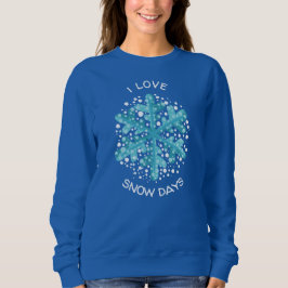 Adoro Neve Dias Azul Floco de Neve T-Shirt