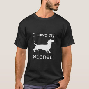 Adoro o meu cão-salsicha, camiseta doce e engraçad
