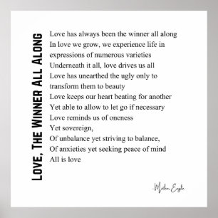 Adoro o vencedor todo o tempo poema poster