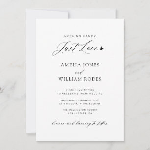 Adoro simples tudo em um convite para casamento