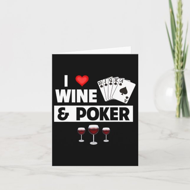 Adoro Vinho E Cartões De Poker Gam De Casino Real (Frente)