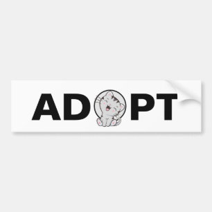 Adote Adesivo de Para-choque de Gato Fofo