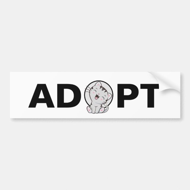 Adote Adesivo de Para-choque de Gato Fofo (Frente)
