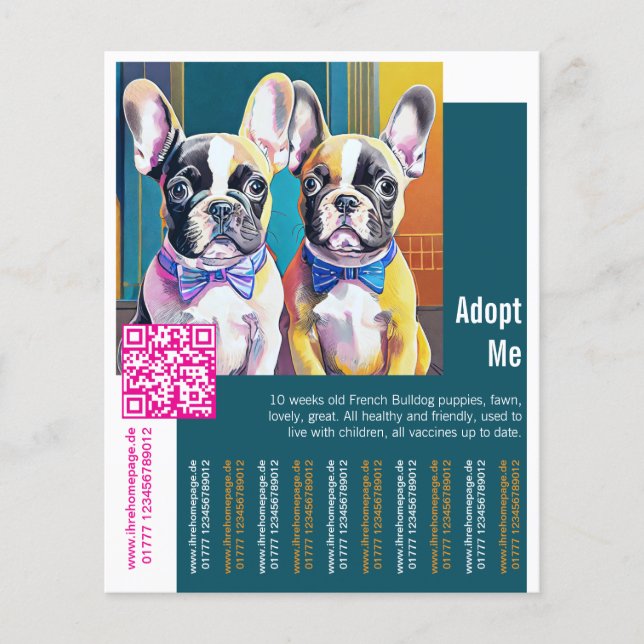 Adote-me – Panfleto de Rehoming de Cachorro (Frente)