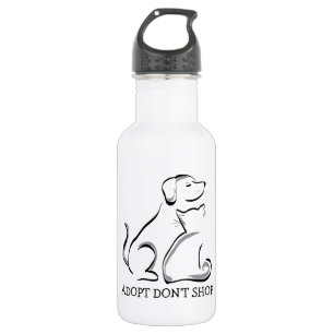Adote Não Compre Gato Cão Gato Resgate Garrafa 