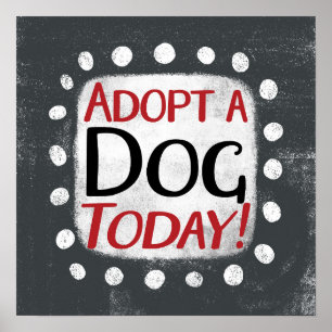 Adote Um Cachorro Hoje Poster Wall Art