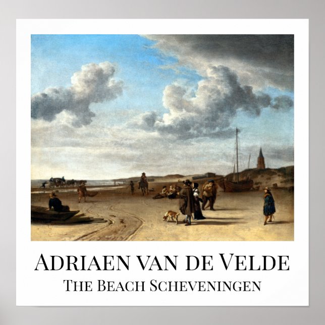 Adriaen van de Velde O Poster de Beach Scheveninge (Frente)