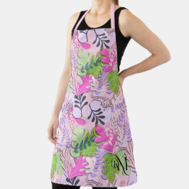 Adulto Apron: Folhas de Abstrato (rosa)