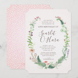 Adulto Convite Floral de Aniversário Qualquer Etap