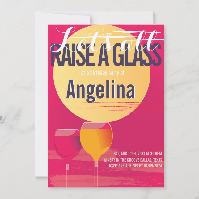 Adultos - convite de aniversário minimalístico sem (Frente)