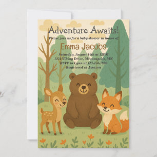 Adventure Aguarda Convite Para Chá de fraldas Wood