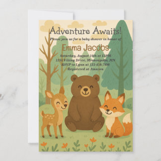 Adventure Aguarda Convite Para Chá de fraldas Wood