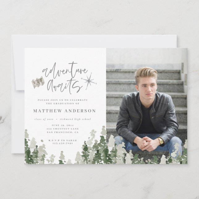 Adventure aguarda o anúncio de fotos da graduação (Frente)