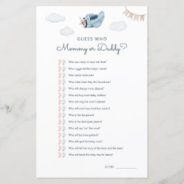 Adventure Airplane Chá de fraldas Adivinha Quem Jo