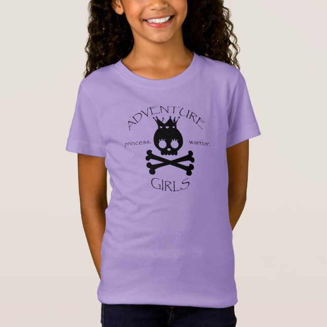 Adventure Girls Crianças piratas camiseta de manga (Frente)