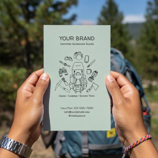 Adventure Guides Hiking & Camping Flyer with QR (Criador carregado)