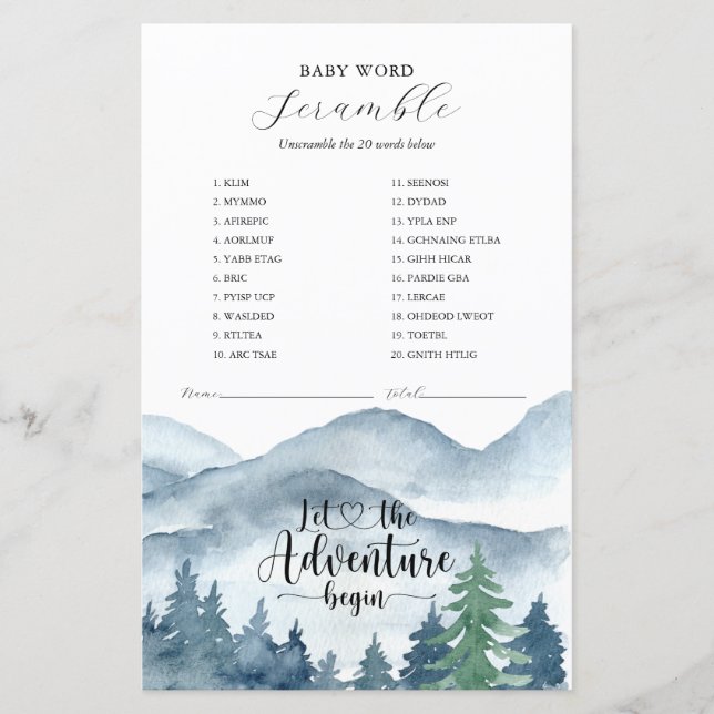 Adventure inicia jogo de Chá de fraldas da florest (Frente)