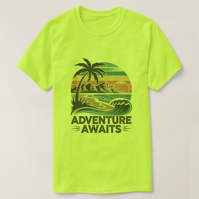 Adventures Await: Bold Exploration T-Shirt Design (Frente do Design)