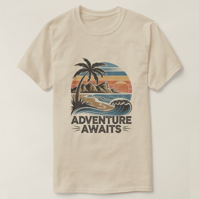 Adventures Await: Bold Exploration T-Shirt Design (Frente do Design)