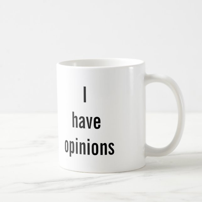 "ADVERTINDO: Eu tenho caneca das opiniões" (Direita)