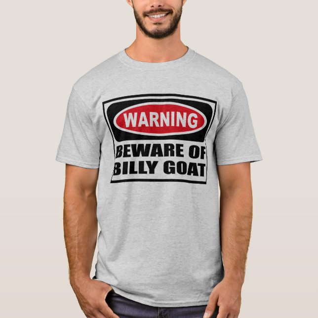 Advertir BEWARE do t-shirt dos homens da CABRA de (Frente)