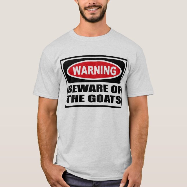 Advertir BEWARE do t-shirt dos homens das CABRAS (Frente)