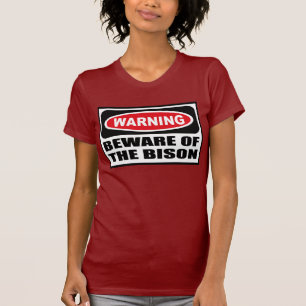Advertir BEWARE do t-shirt escuro das mulheres do