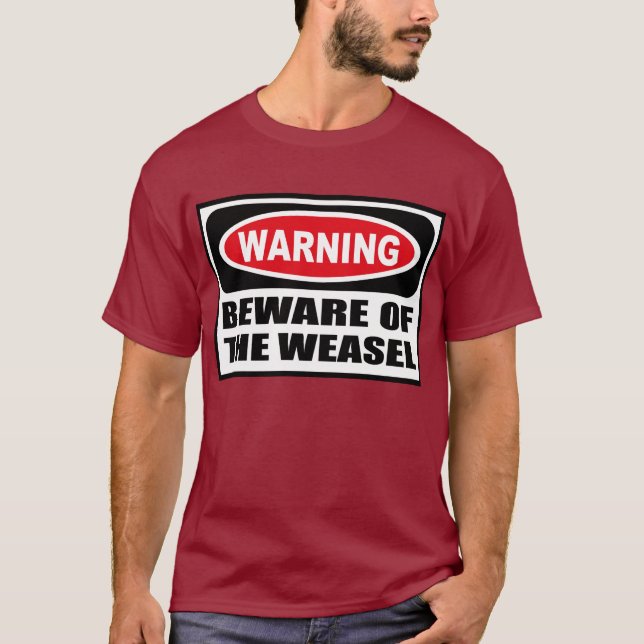 Advertir BEWARE do t-shirt escuro dos homens da (Frente)