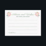 Advice Deseja Flores De Água Cartões De Casamento<br><div class="desc">Estes belos cartões de aconselhamento floral e de desejos serão a adição perfeita a um chá de casamento ou à recepção de casamento. Este design apresenta uma combinação de escrita manual e fontes de bloqueio em verde de sábio e realçado por um buquê de aquarela. Há espaço disponível para os...</div>
