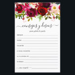 Advice e Desejo Espanhol<br><div class="desc">Estas simples, florais, manuscritas folhas de Conselhos e Desejos Espanhóis (Consejos y Deseos) com rosas de cor d'água entrelaçados no topo são perfeitas para ter chá de panela, janto de ensaio ou convidados de casamento preenchidos para o casal feliz. As pessoas vão adorar ter as ordens - tornam tão fácil...</div>