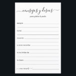 Advice e Desejo Espanhol<br><div class="desc">Estas simples, negras e brancas, modernas, mínimas, manuscritas folhas dos Consejos y deseos são perfeitas para o seu chá de panela, janto de ensaio ou convidados de casamento se preencherem para o casal feliz. As pessoas vão adorar ter as ordens - tornam tão fácil deixar palavras amáveis de conselhos e...</div>