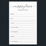 Advice e Desejo Espanhol<br><div class="desc">Estas simples, negras e brancas, modernas, mínimas, manuscritas folhas dos Consejos y deseos são perfeitas para o seu chá de panela, janto de ensaio ou convidados de casamento se preencherem para o casal feliz. As pessoas vão adorar ter as ordens - tornam tão fácil deixar palavras amáveis de conselhos e...</div>