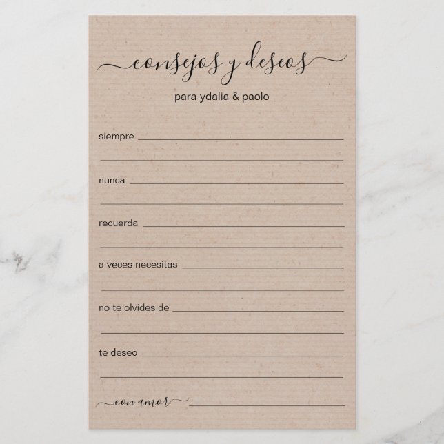 Advice e Desejo Espanhol (Frente)