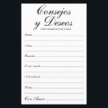 Advice e Desejo Espanhol<br><div class="desc">Estes elegantes, negros e brancos, modernos, escritos à mão, os lençóis dos Consejos y Deseos/Advice & Wish são perfeitos para o seu chá de panela, janto de ensaio ou convidados de casamento preencherem para o casal feliz. As pessoas vão adorar ter as ordens - tornam tão fácil deixar palavras amáveis...</div>