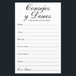 Advice e Desejo Espanhol<br><div class="desc">Estes elegantes, negros e brancos, modernos, escritos à mão, os lençóis dos Consejos y Deseos/Advice & Wish são perfeitos para o seu chá de panela, janto de ensaio ou convidados de casamento preencherem para o casal feliz. As pessoas vão adorar ter as ordens - tornam tão fácil deixar palavras amáveis...</div>