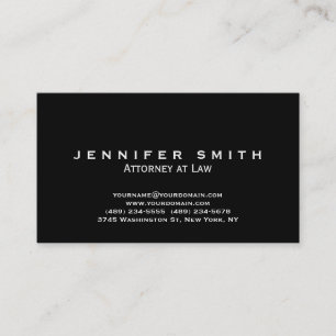 Advogado Branco Negro Único na Cartão de visita de