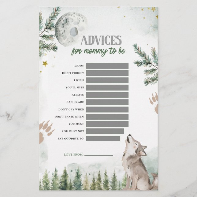 Advogados do Lobo Florestal para Jogos da Mãe (Frente)