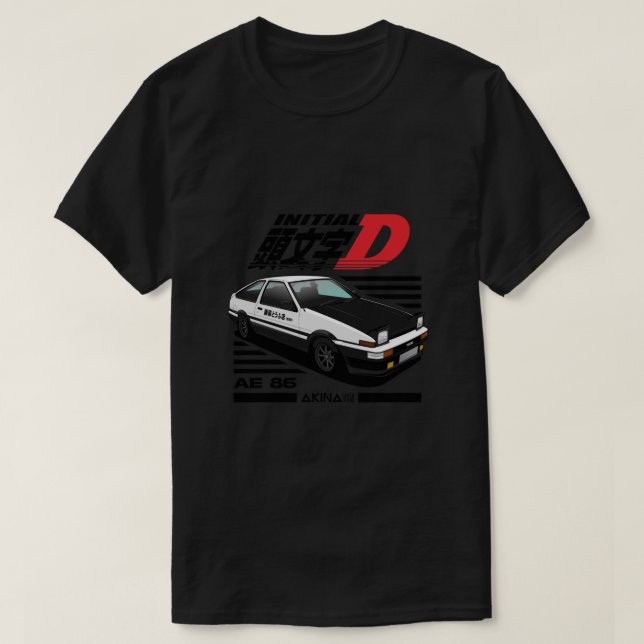 AE86 T-Shirt Essencial D Inicial (Frente do Design)
